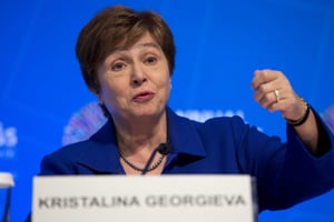 Kristalina Georgieva, directrice générale du Fonds monétaire international (FMI) à Washington en octobre 2019. © Jose Luis Magana/AP/SIPA