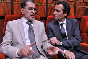 Le chef du gouvernement marocain Saadeddine El Othmani et le ministre de l’Economie et des Finances, Mohamed Benchaâboun, le 22 octobre 2018. © Mounir Mehimdate/AIC RESS