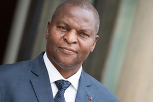 Le président centrafricain Faustin-Archange Touadera à Paris, le 25 septembre 2017. © PDN/SIPA