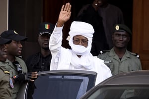 L’ancien dictateur tchadien, Hissène Habré, à Dakar, le 3 juin 2015. © SEYLLOU/AFP