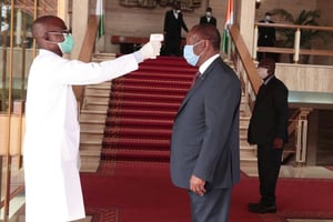 Le président ivoirien Alassane Dramane Ouattara, le 8 avril 2020.© LONACI Le président ivoirien Alassane Dramane Ouattara, le 8 avril 2020.
© LONACI