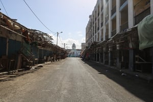 Commerces fermés à Djibouti, pendant l’épidémie de Covid-19, en mars 2020. © AFP
