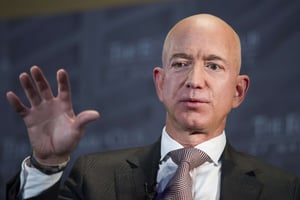 Jeff Bezos, fondateur et patron d’Amazon au Club économique de Washington © Cliff Owen/AP/SIPA/2018