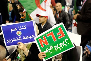 Lors de la campagne électorale en vue des législatives, à Alger le 28 avril 2017. © SAMIR SID