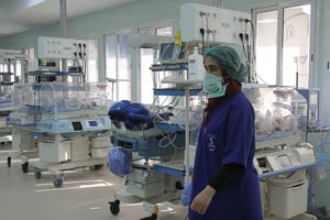 Maternité de l’hôpital de la Rabta, Tunis, le 11 mars 2019. © Mohamed Hammi/Sipa