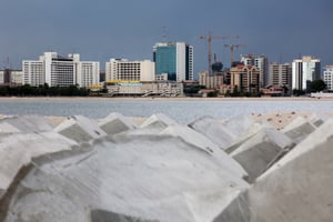 Le chantier d’Ekko Atlantic City, à Lagos (photo d’illustration). © Gwenn Dubourthoumieu pour Jeune Afrique