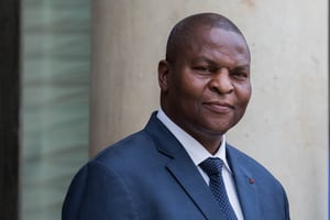 Le président centrafricain Faustin-Archange Touadéra, à l’Elysée, en septembre 2017. © Christophe Morin / IP3