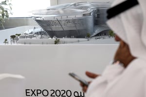 Maquette de l’exposition universelle Dubai 2020, reportée d’un an. © Ashraf Mohammad Alamra/Reuters