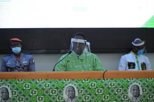 Henri Konan Bédié, lors de la réunion du Bureau politique du PDCI, le 5 juin 2020 au siège du parti, à Cocody. © Abdijan.net