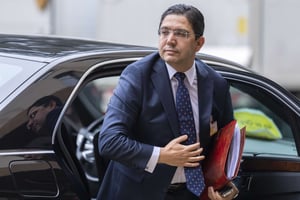 Le ministre marocain des Affaires étrangères Nasser Bourita arrive pour une table ronde sur le Sahara au siège européen des Nations Unies à Genève, le 5 décembre 2018. © Martial Trezzini/AP/SIPA