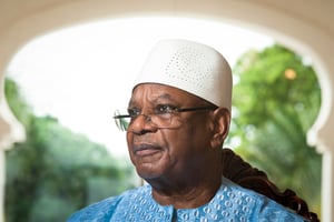 Ibrahim Boubacar Keïta (Mali), lors d’une interview à Jeune Afrique au palais de Koulouba. A Bamako, le 17 juin 2019. © Vincent FOURNIER/JA