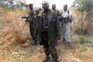 Le général centrafricain Abdoulaye Miskine à Biti. © AFP