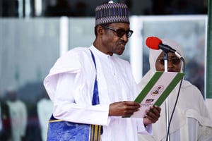 Muhammadu Buhari lors de sa prestation de serment, le 29 mai 2019 à Abuja. © AP/sipa