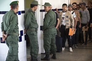 Recrutement dans une base des forces aériennes de Kenitra, le 19 août 2019. © FADEL SENNA / AFP