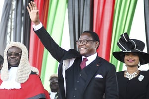 Lazarus Chakwera, président du Malawi, lors de sa prestation de serment Lilongwe, le 28 juin 2020. © Thoko Chikondi/AP/SIPA