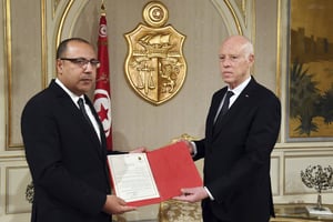 Hichem Mechichi, nommé Premier ministre par le président tunisien, Kais Saied, le 25 juillet 2020. © Slim Abid/AP/SIPA, via Présidence tunisienne