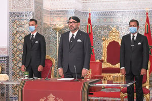 Le roi Mohammed VI a adressé un discours à la Nation à l’occasion du 21e anniversaire de son accession au Trône. Tétouan, le 27 juillet. © MAP
