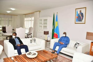 Rencontre entre Félix Tshisekedi et Joseph Kabila, le 22 avril 2020. © Presidence RDC