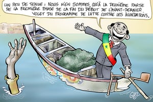 Au Sénégal, les journalistes, à mots couverts, et les internautes, plus frontalement, se demandent ce que sont devenus les 766 milliards de francs CFA attribués au Programme décennal de lutte contre les inondations. © Damien Glez