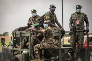Forces maliennes de sécurité, le 22 août 2020. © AP/SIPA