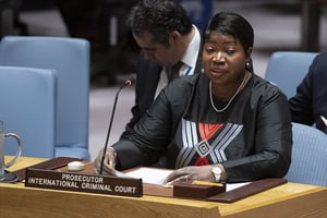 La procureure de la CPI, Fatou Bensouda, au Conseil de sécurité de l’ONU, le 14 décembre 2018. © Eskinder Debebe/UN Photo