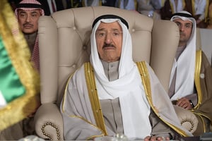 L’émir du Koweit, Sheikh  Sabah al-Ahmad al-Sabah, le 31 mars 2019. © Fethi Belaid/ AP/SIPA