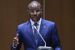 Le ministre sénégais de l’Économie, Amadou Hott, à Dakar, le 16 février 2020. © Andrew Caballero-Reynolds/AP/SIPA