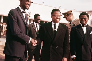 Le Premier ministre Patrice Lumumba et le président congolais Joseph Kasa-Vubu. © DALMAS/SIPA