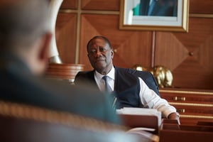 Alassane Ouattara à Abidjan, en mars 2020. © Issam Zejly pour JA