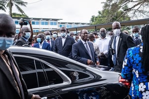 Alassane Ouattara, le 31 octobre 2020 à Abidjan. © Virginie Nguyen Hoang / Hans Lucas