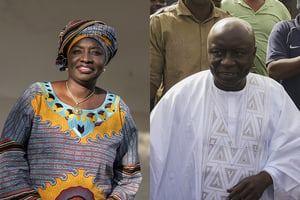 Aminata Touré et Idrissa Seck, l’ancienne présidente du CESE et son successeur. © Sylvain Cherkaoui pour JA ; Michele Cattani / AFP