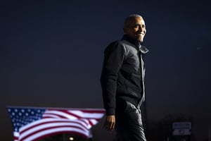 Barack Obama à Détroit, le 21 octobre 2020, venu soutenir son ex-vice président, le candidat démocrate Joe Biden © Drew Angerer/Getty Images