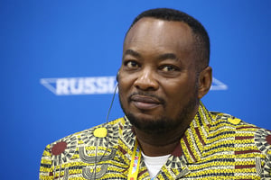 Etetni Longondo, le ministre congolais de la Santé, lors du sommet Russie-Afrique de Sotchi, en 2019. © Dmitry Feoktistov/TASS/Sipa USA/SIPA
