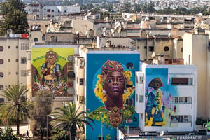 À Casablanca, lors la 4e édition de Casamouja Urban Art Wave, en 2019. © Chadi Ilias