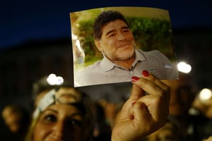 Hommage à Maradona dans les rues de Naples le 25 novembre 2020. © CIAMBELLI/SIPA