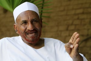 Chef de La Oumma, le plus grand parti d’opposition soudanais, il a traversé les nombreuses tempêtes politiques qui ont fait l’histoire du pays. © Mohamed Nureldin Abdallah/REUTERS