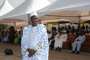 Yacouba Katilé, secrétaire général de l’UNTM, lors du défilé du 1er mai 2015 à Bamako. © Emmanuel Daou Bakary