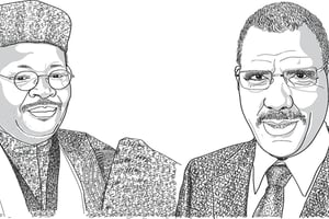 Mahamane Ousmane et Mohamed Bazoum. © Illustrations JA