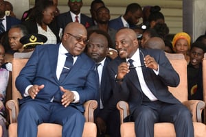 Félix Tshisekedi et Joseph Kabila, lors de l’investiture du 24 janvier 2019. © REUTERS/ Olivia Acland/File Photo