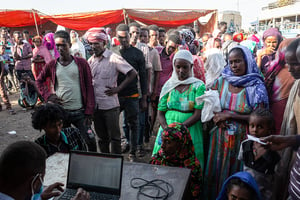 Réfugiés éthiopiens au Soudan, en décembre 2020. © NICOLAS CORTES /ZEPPELIN/SIPA