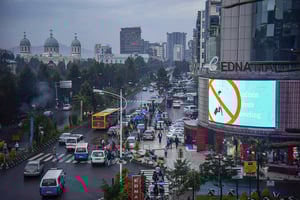 Prévention anti Covid dans le centre ville d’Addis Abeba, le 1er septembre 2020. © Michael Tewelde/Xinhua/REA