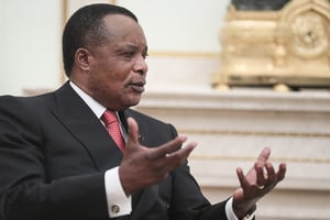 Le chef de l’État congolais lors d’une rencontre avec son homologue russe au Kremlin, à Moscou, le 23 mai 2019. © MARCO LONGARI/AFP