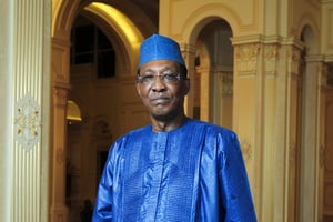 Idriss Déby Itno, au palais présidentiel de N’Djamena. © Vincent Fournier/JA