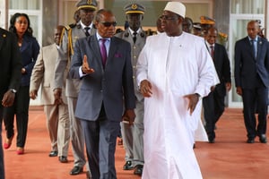 Alpha Condé et Macky Sall, à Dakar le 9 août 2015 © DR / Présidence Sénégal