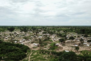 Une photo aérienne, en février 2021, de Tara Tara à Matuge, dans le nord du Mozambique © ALFREDO ZUNIGA/AFP