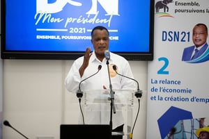 Denis Sassou Nguesso, à Brazzaville le 23 mars 2021. © Hereward Holland/REUTERS