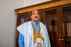 Mohamed Ould Abdelaziz, à Nouakchott, le 12 avril 2021. © Bechir Malum pour JA