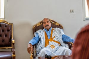Mohamed Ould Abdelaziz, à Nouakchott, en avril 2021. © Béchir Malum pour JA