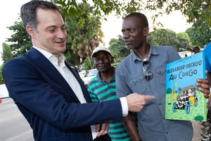 Alexander De Croo, aujourd’hui Premier ministre belge, en visite à Kinshasa, le 6 février 2020. © BENOIT DOPPAGNE /  Belga via AFP