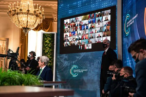 Joe Biden lors du sommet sur le climat, à Washington, le 23 avril 2021. © CNP/NEWSCOM/SIPA